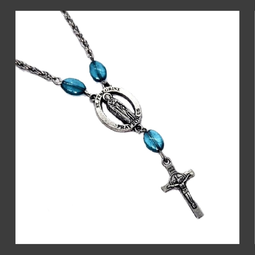 Peregrin Silver Necklace with Crucifix. NWOT
